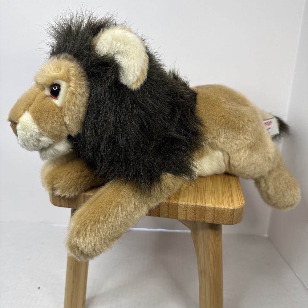 Gund Lion Roman Plush # 31120 Stuffed 13" Long Excellent Condition Realistic